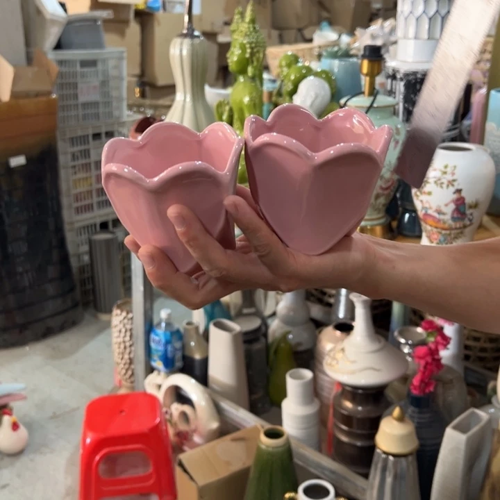 摆件花瓶陶瓷微瑕捡漏高9口8公分