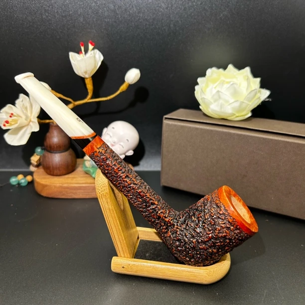 意大利帕斯库奇石楠木手工烟斗大长腿烟道3抽吸通透