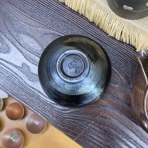 雨***后云南建水紫陶浪鬼柴烧杯