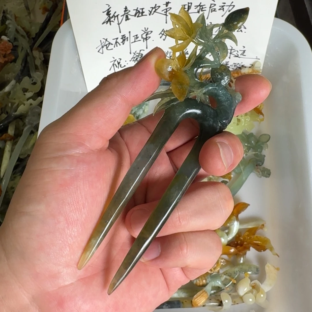 岫玉发饰未镶嵌明君玉簪贼拉好看