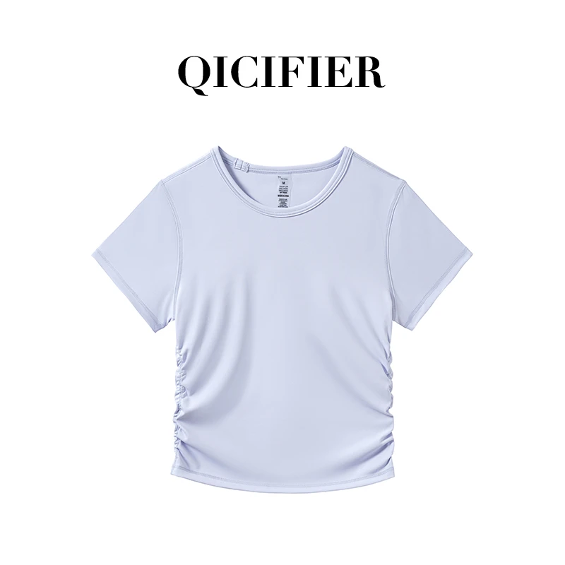 【QICIFIER】椰奶T 星黛露紫 百搭裸感休闲透气运动T恤 2845