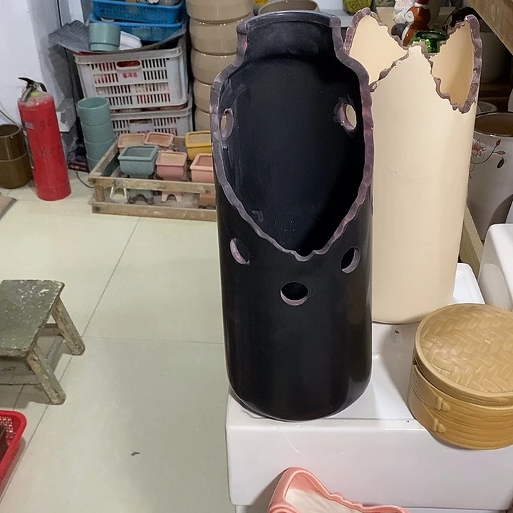 摆件陶盆有孔 微瑕介意勿拍