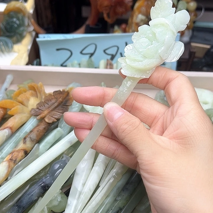 蛇纹石玉未镶嵌发簪