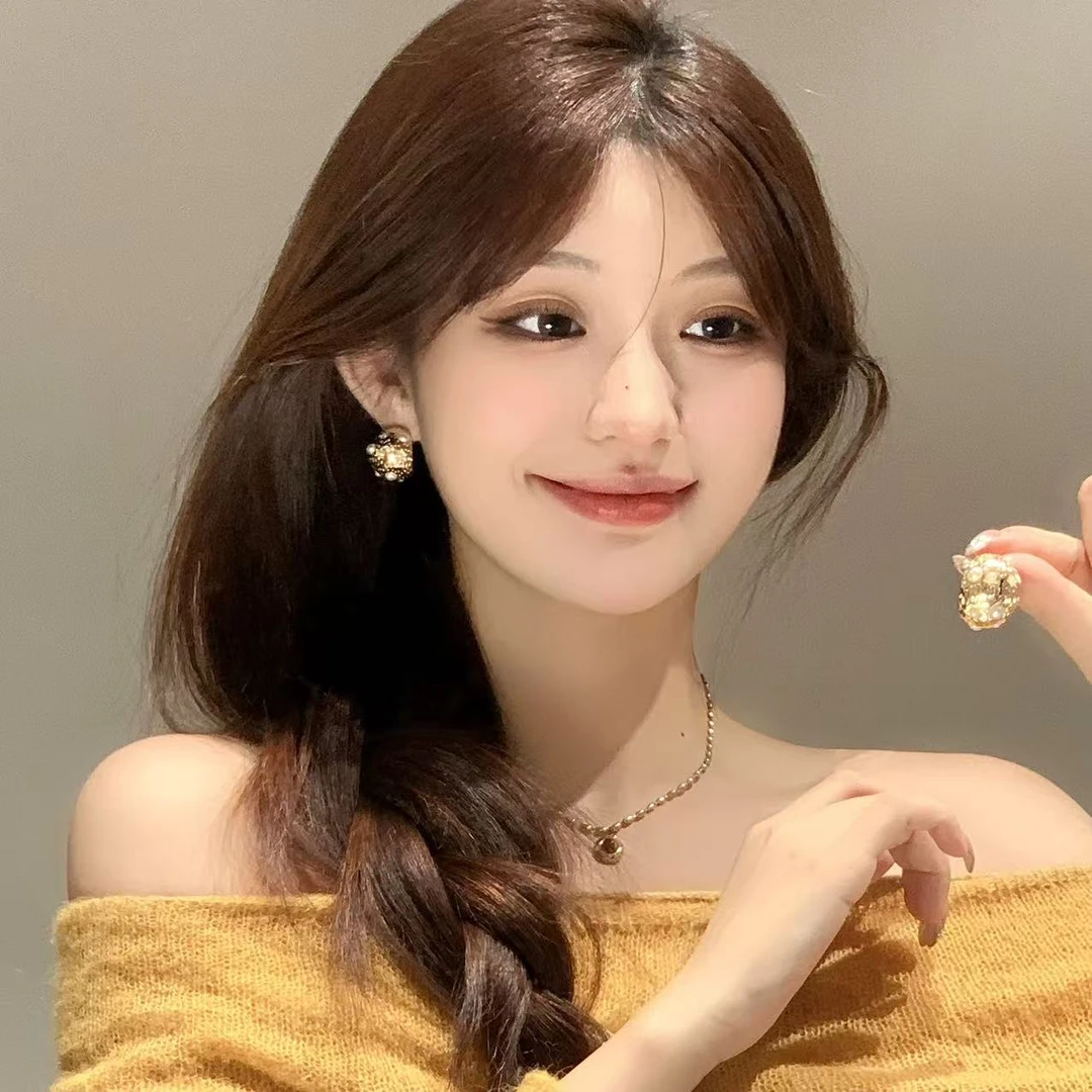 FULL GIRLISH耳环02536金色几何设计感耳钉耳饰