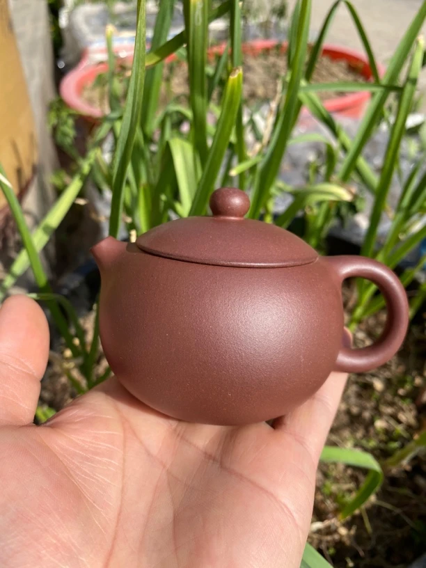 宜兴紫砂壶西施壶0添加羊角山紫泥180毫升左右半手工