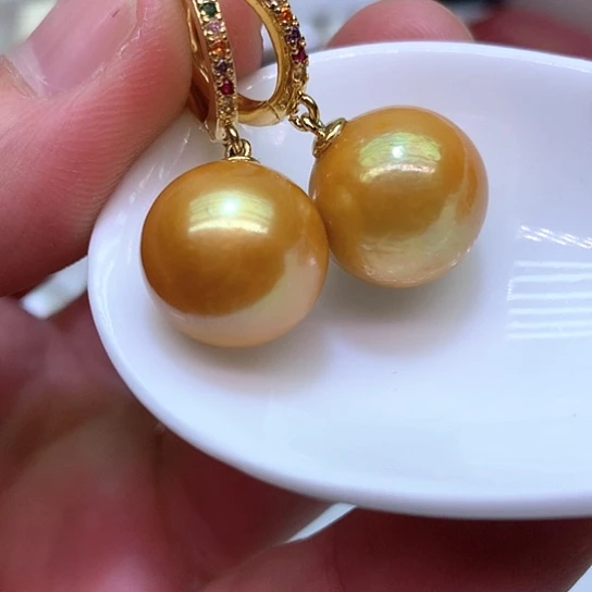 淡水珍珠耳饰银S925镶嵌1****店