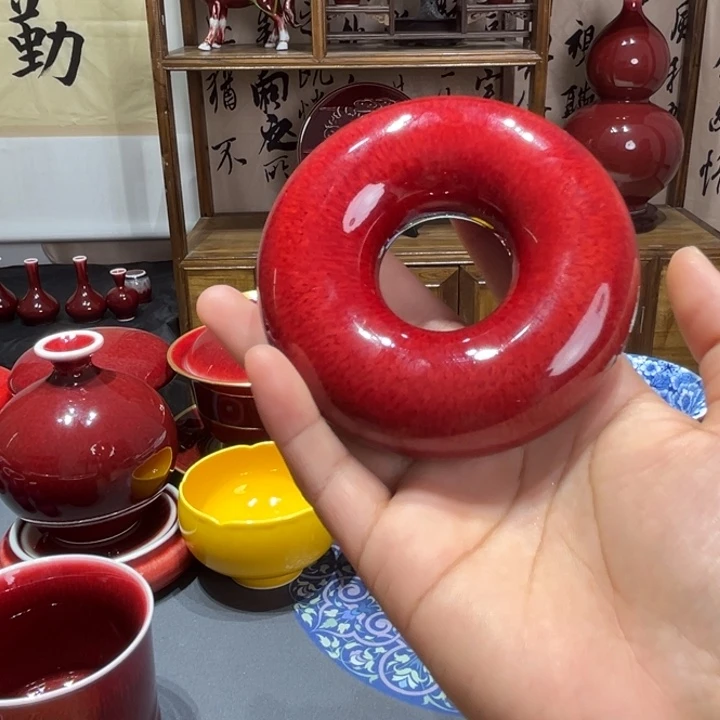 景德镇陶瓷浅行窑甜甜圈盖置