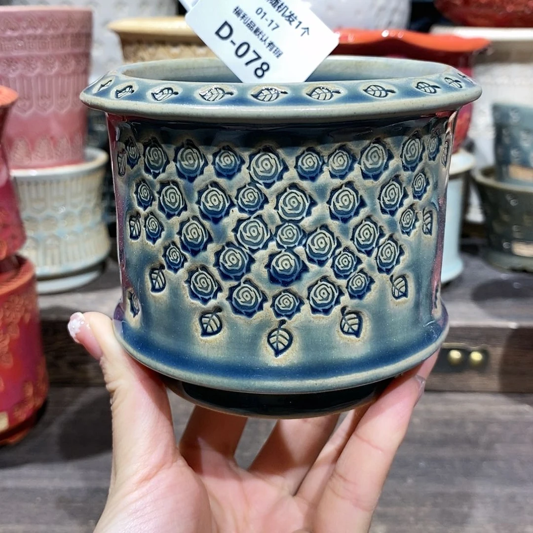 七里烧花盆1-17-078口径18