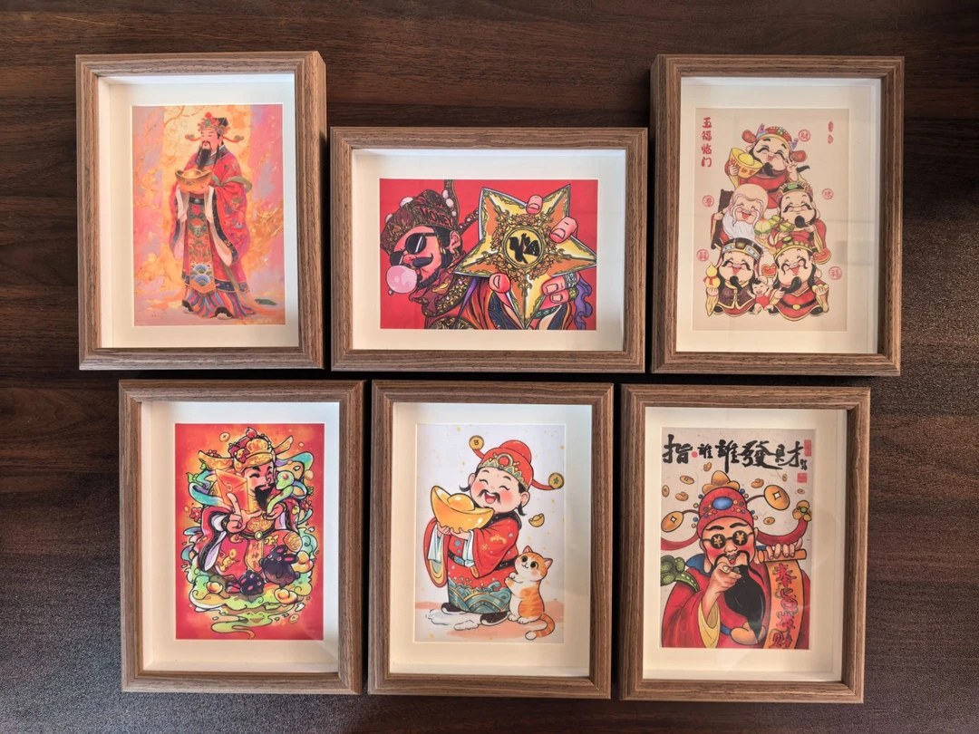 现代简约风客厅电视柜进门玄关柜餐厅装饰画财神桌面摆件摆台