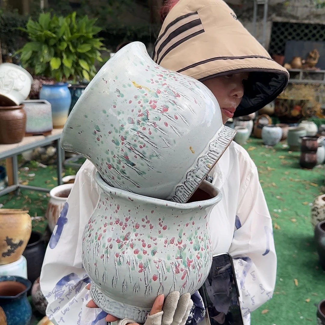 紫砂花盆王嫂花盆0709-170高28口20