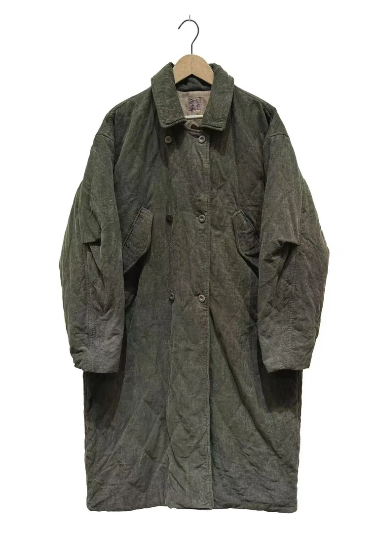 山山家-左岸迷香【棉衣】Z25FW8039中长款宽松复古双排扣经典潮流