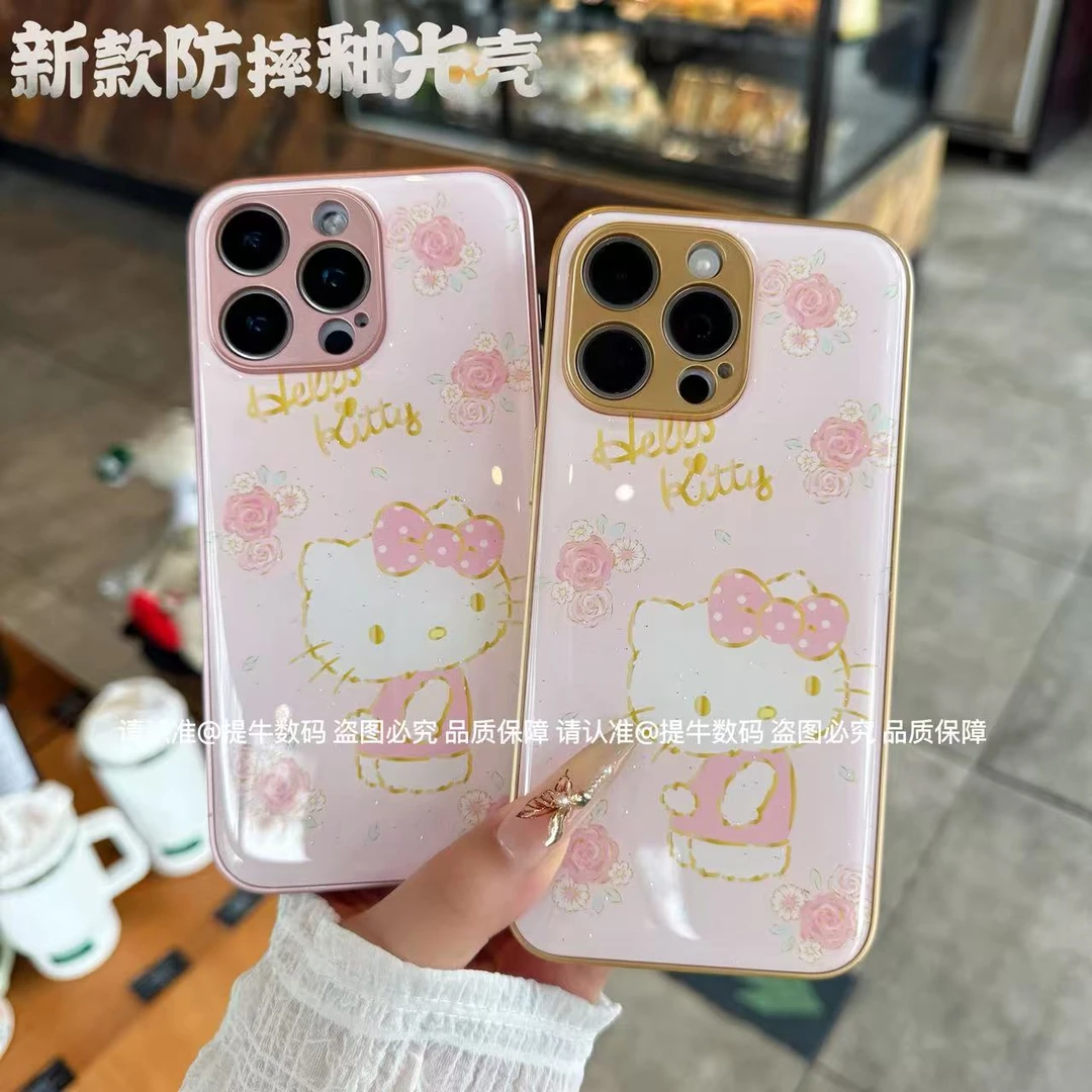 苹果/小米/华为/荣耀/OPPO/VIVO 新款可爱描金猫猫耐磨防摔手机壳