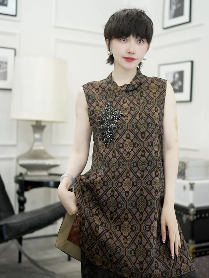 Betty Bairn【传承/静山风】花萝香云纱20姆米背心裙25B-BW10527