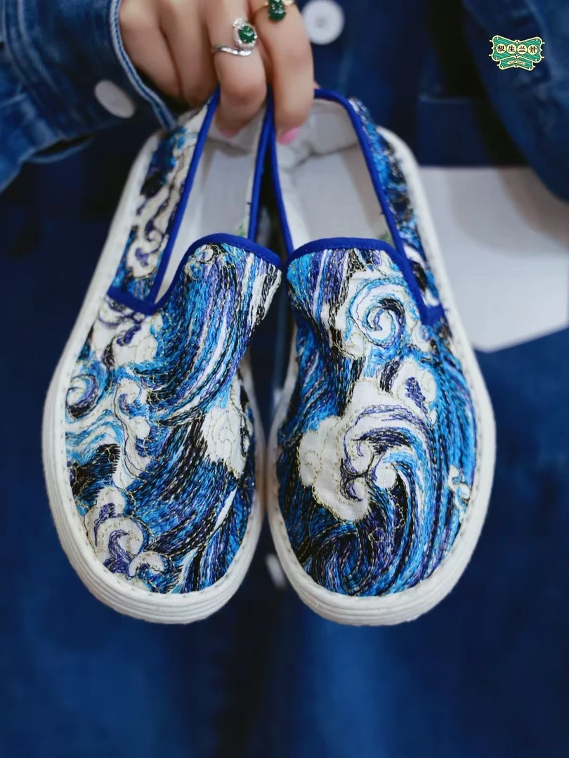 山水一色 | 千层底布鞋 星空刺绣