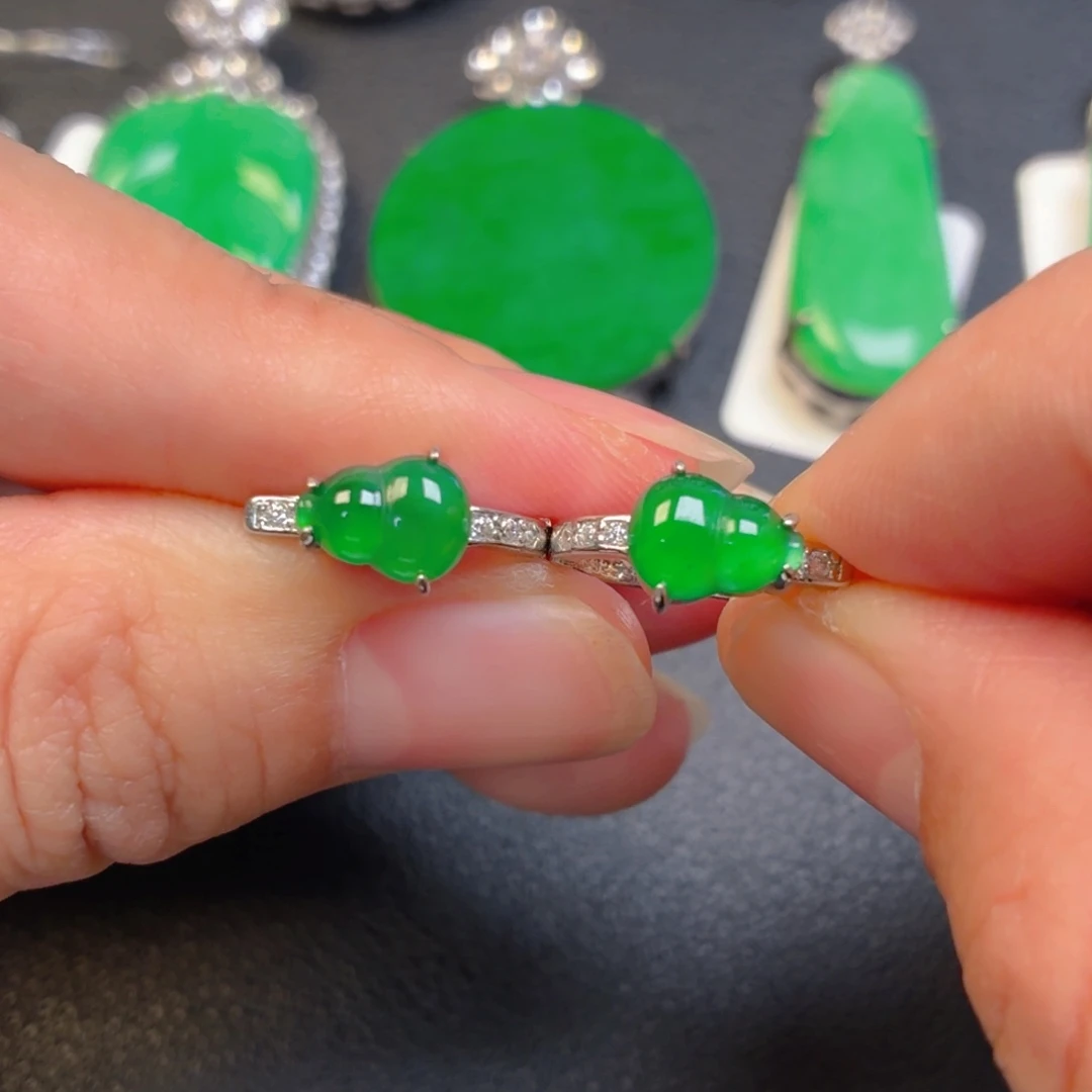 翡翠银S925镶嵌吊坠(不含链)耳包