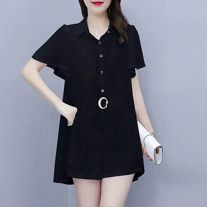 工作服爆款新款西服正装职场女装时尚衬衫套装夏季大码边两件套