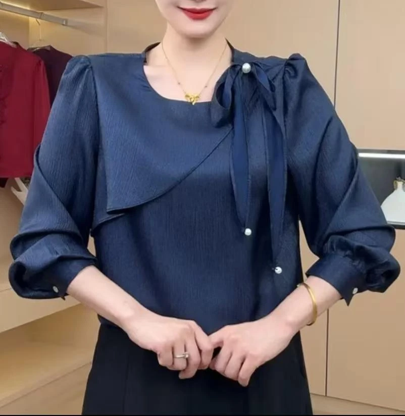 秋季轻奢衬衫女士长袖设计感百搭显瘦时尚气质减龄洋气遮肚子上衣