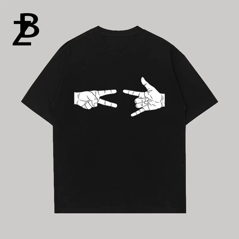 纯棉情侣夏季半袖宽松潮流印花圆领纯棉情侣夏季半袖宽松潮流印花