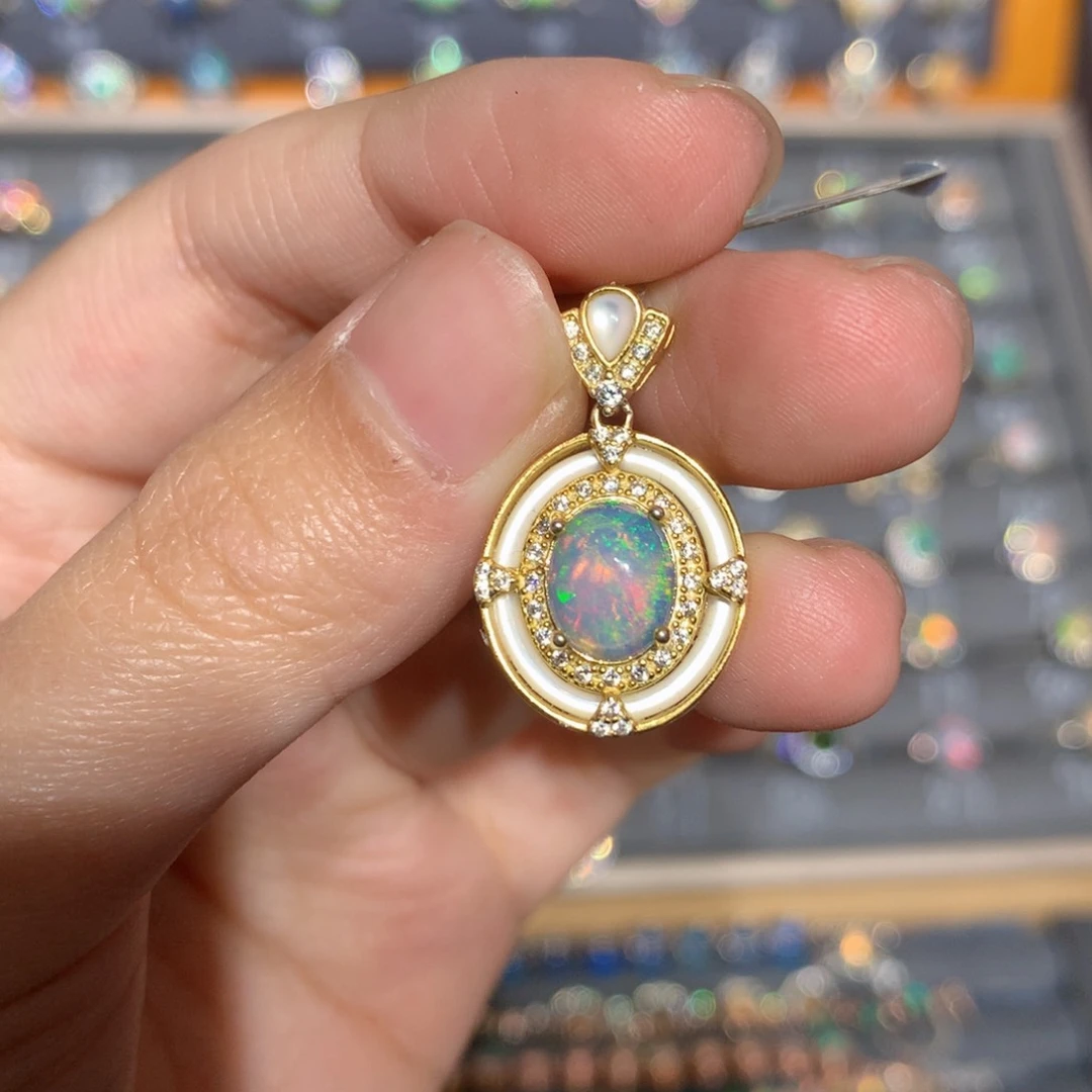 银S925镶嵌欧泊欧泊手链y