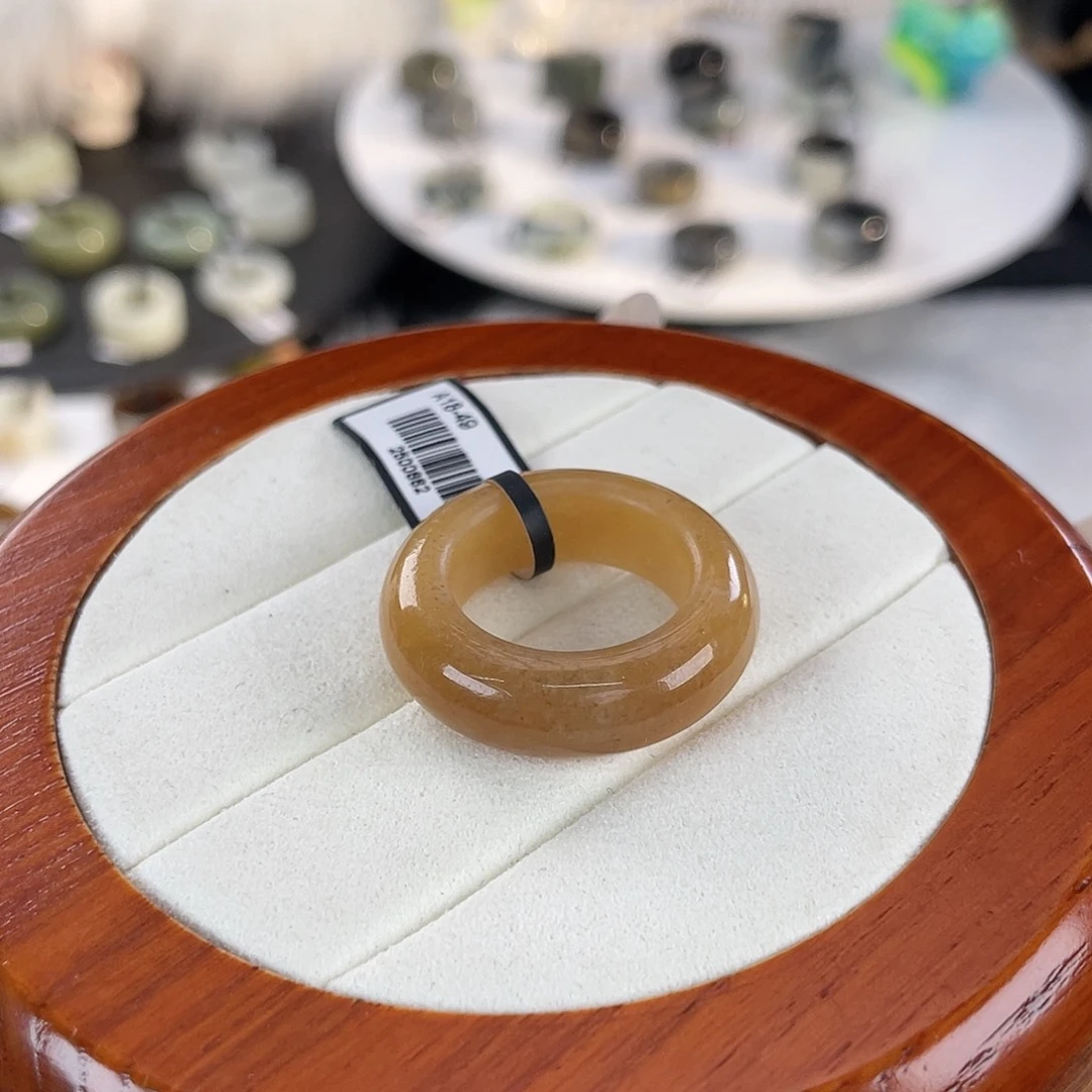 和田玉未镶嵌戒指k40 金橘糖轮胎18.2mm
