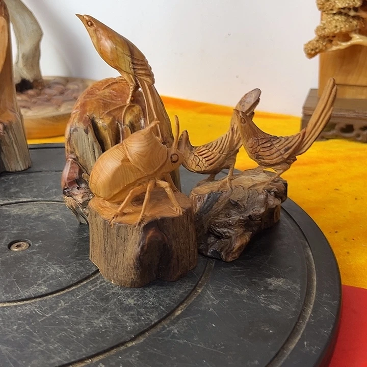香榧木崖柏木雕摆件工艺品