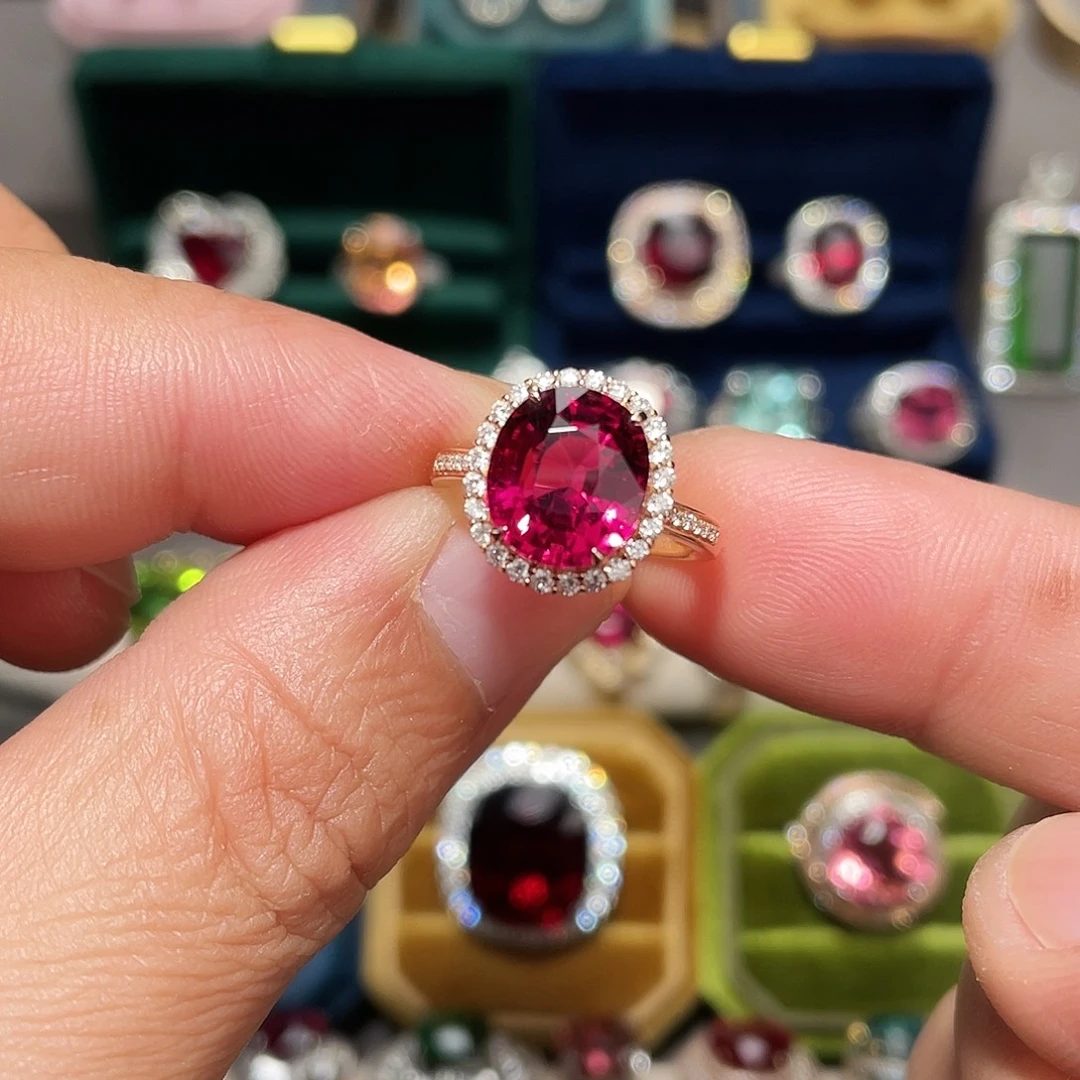 碧玺戒指18K金镶嵌4.36ct