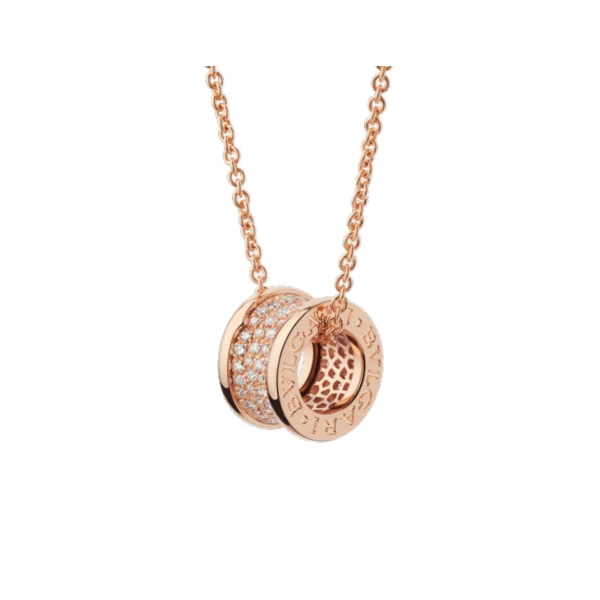 99新 BVLGARI/宝格丽 宝格丽大蛮腰满钻项链中号弹簧女士