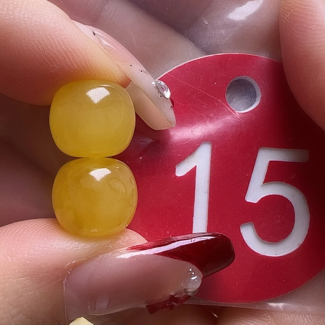 蜜蜡未镶嵌珠宝奇石10.2mm鸡油黄老型