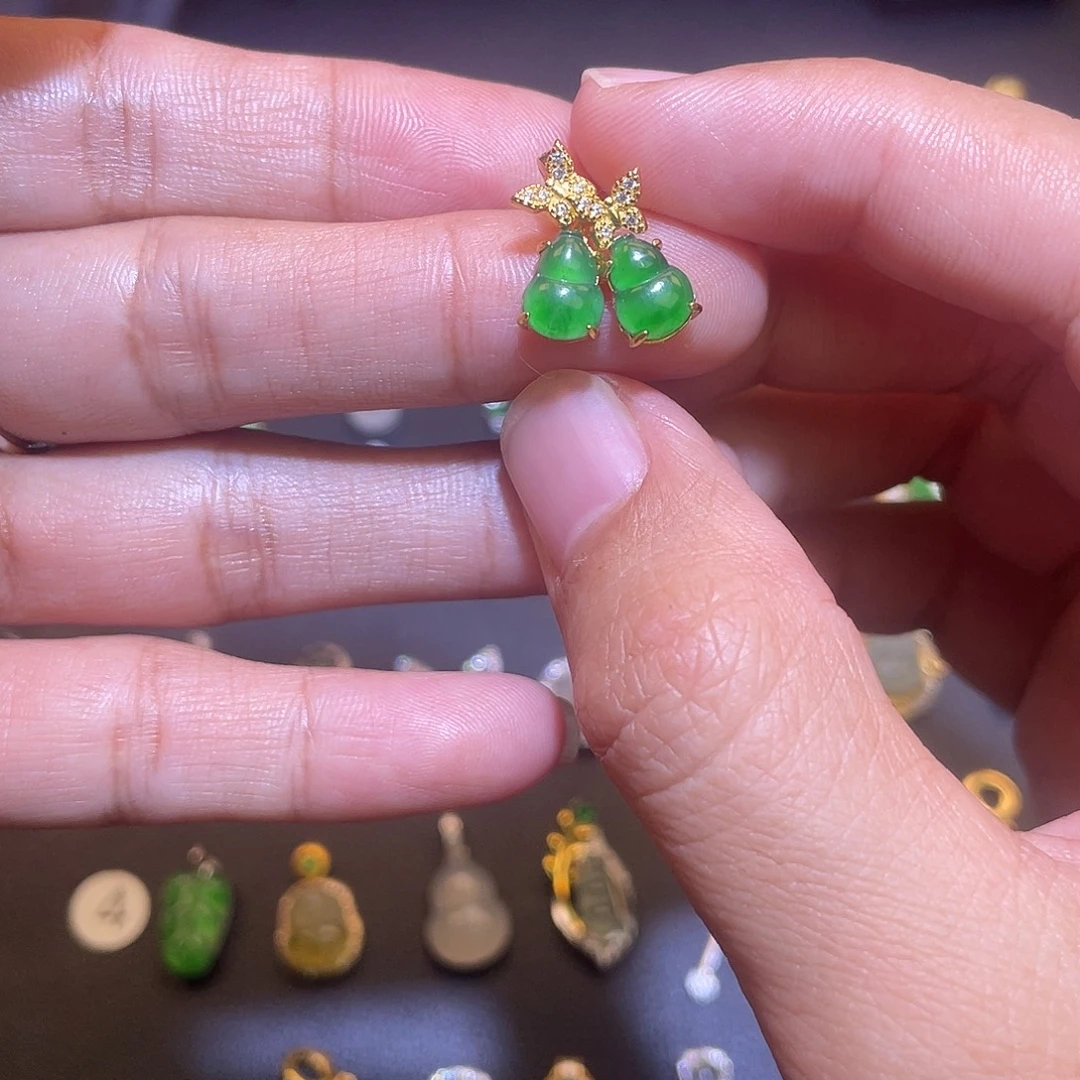 翡翠银S925镶嵌吊坠(不含链)