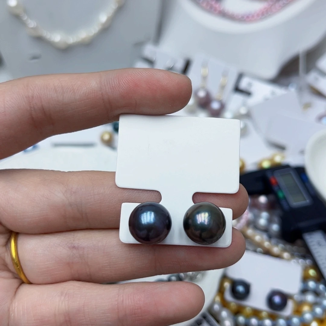 淡水珍珠耳饰银S925镶嵌