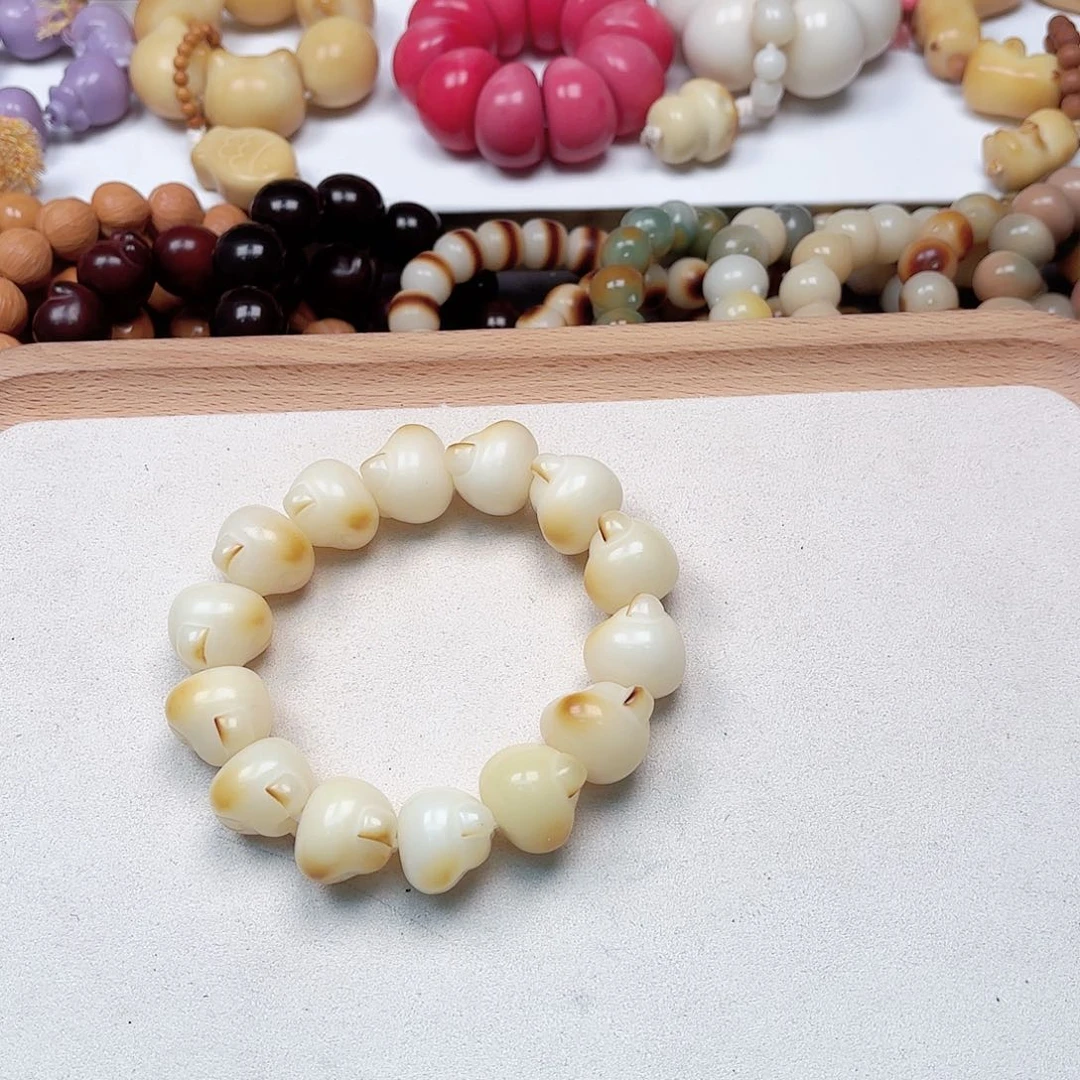 菩提根/象牙果吊坠梨**点Q16mm 爱心熊头一条