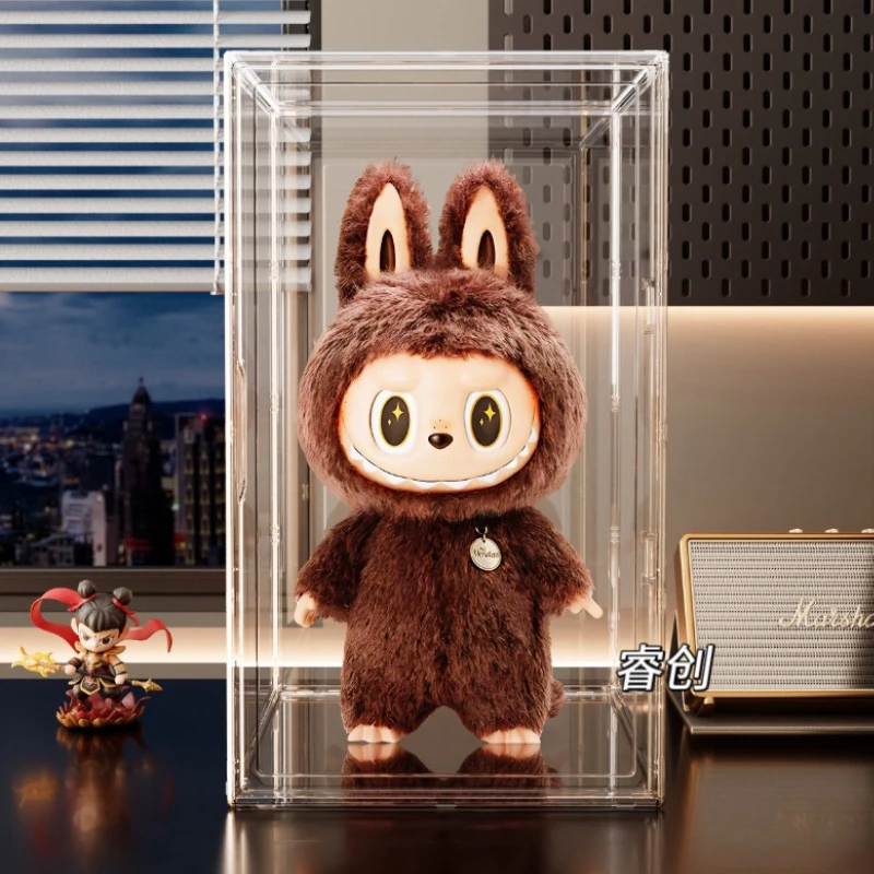 Zimomo 展示盒大天使Labubu搪胶公仔收纳盒防尘展示柜磁吸开门