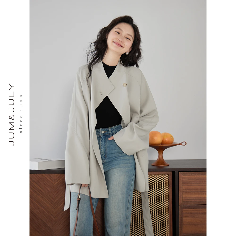 【春暖花开】2025年秋季新款高级感风衣女短款英伦风衣外套F850