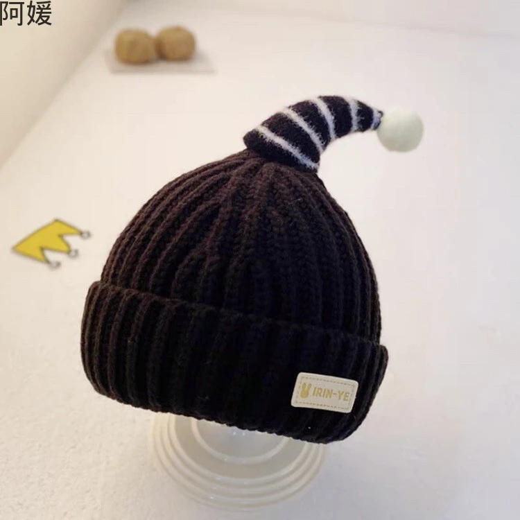ins宝宝帽子简约季儿童毛线帽可爱针织帽女童套帽婴幼儿保暖帽