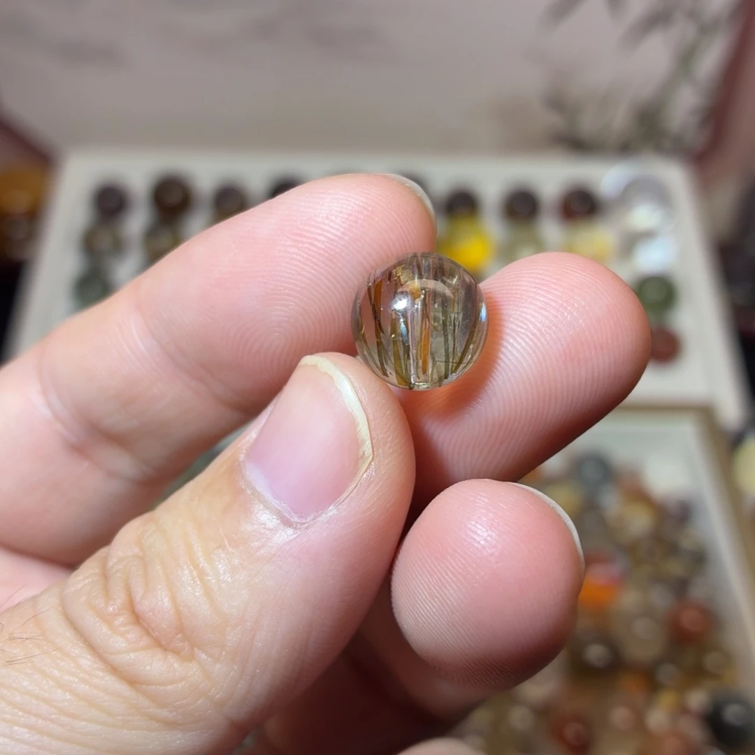 未镶嵌水晶珠宝半成品11mm+黑金超七