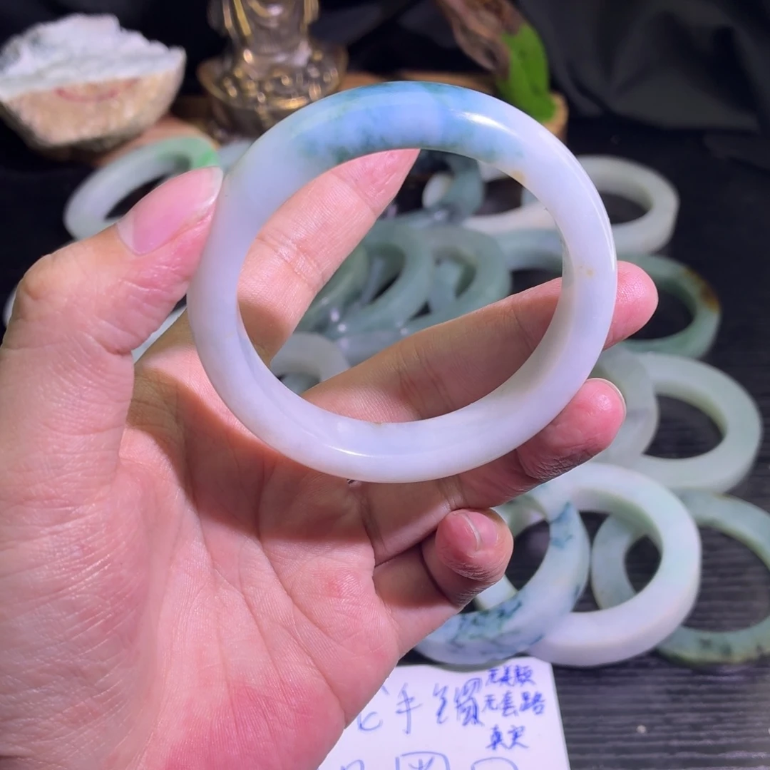 定制翡翠未镶嵌天然翡翠A货毛胚手镯定制