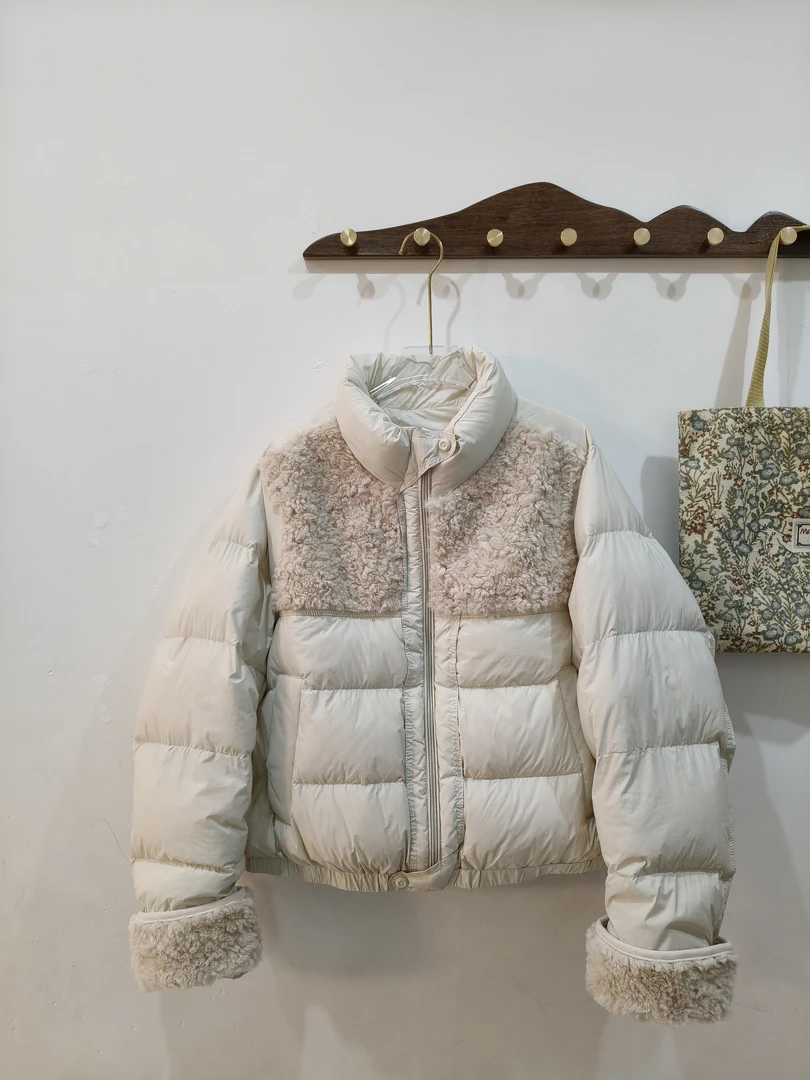 韩版慵懒拼接小个子加厚保暖外套（不退不换）