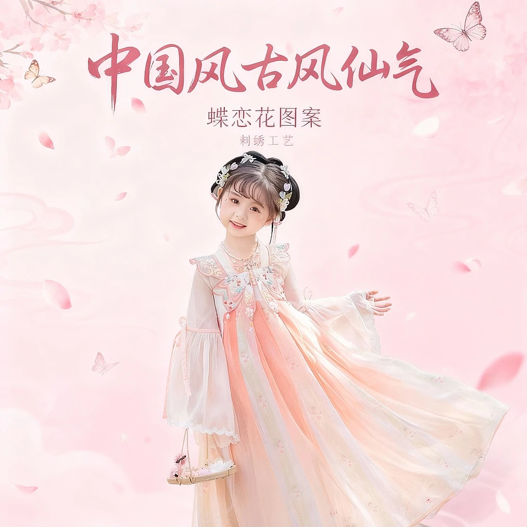 女童汉服秋款儿童花神古装仙气古风新款中国风连衣裙秋季超仙女孩