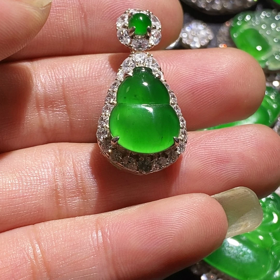 翡翠银S925镶嵌吊坠(赠链)19