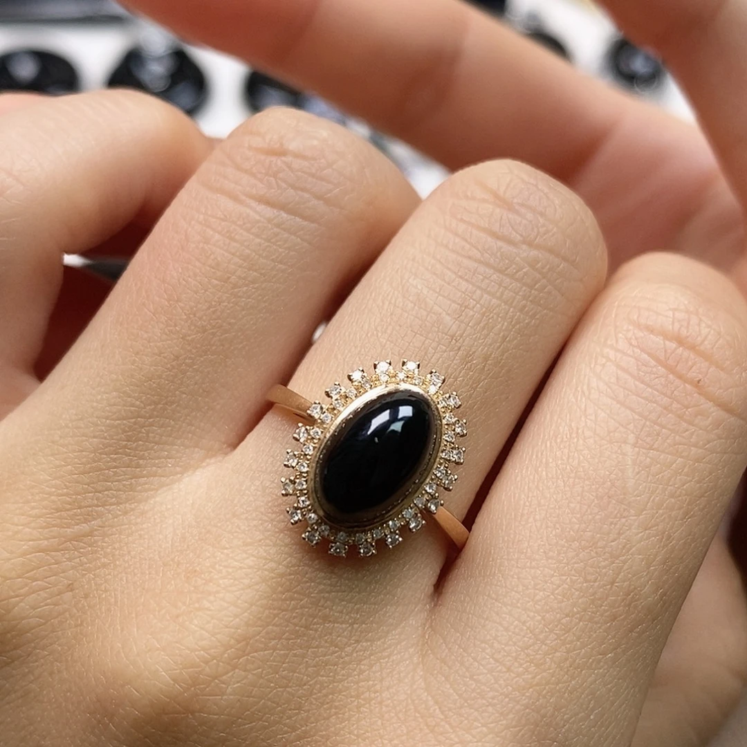 翡翠18K金镶嵌戒指