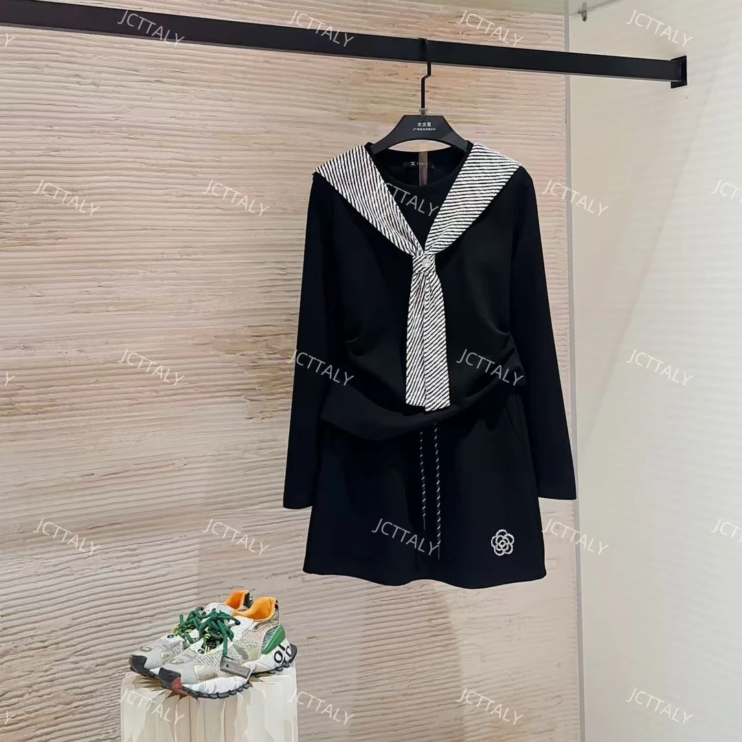 【宠粉价】新款优雅撞色海军领休闲百搭秋冬半身裙套装TZ-550