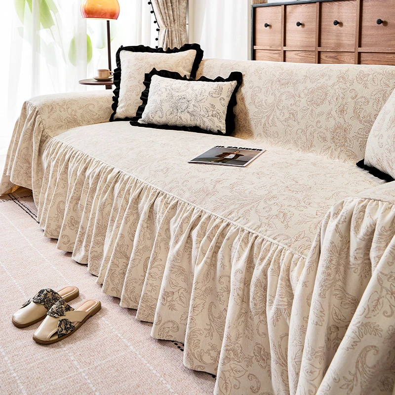 虹原风尚法式雪尼尔沙发盖布巾四季通用全包式沙发保护套罩防猫抓