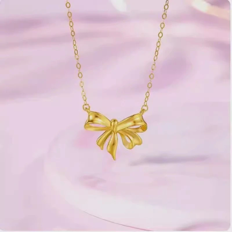 吊坠足银 H厚金手工包工艺仙女蝴蝶项链气质轻奢少女2.4/0.56g