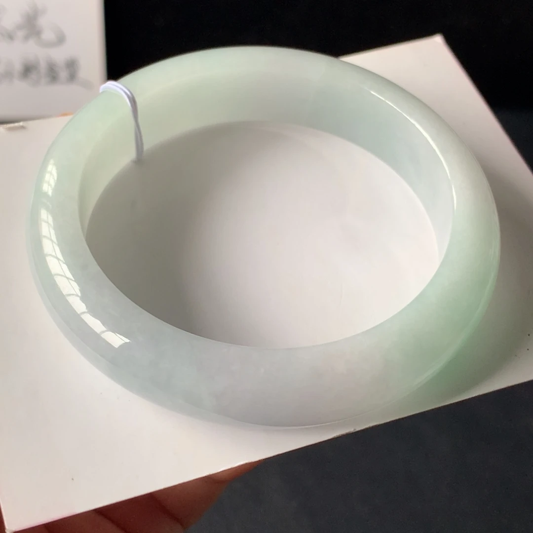 翡翠未镶嵌手镯15号53.5-13.2-7:8贯穿裂