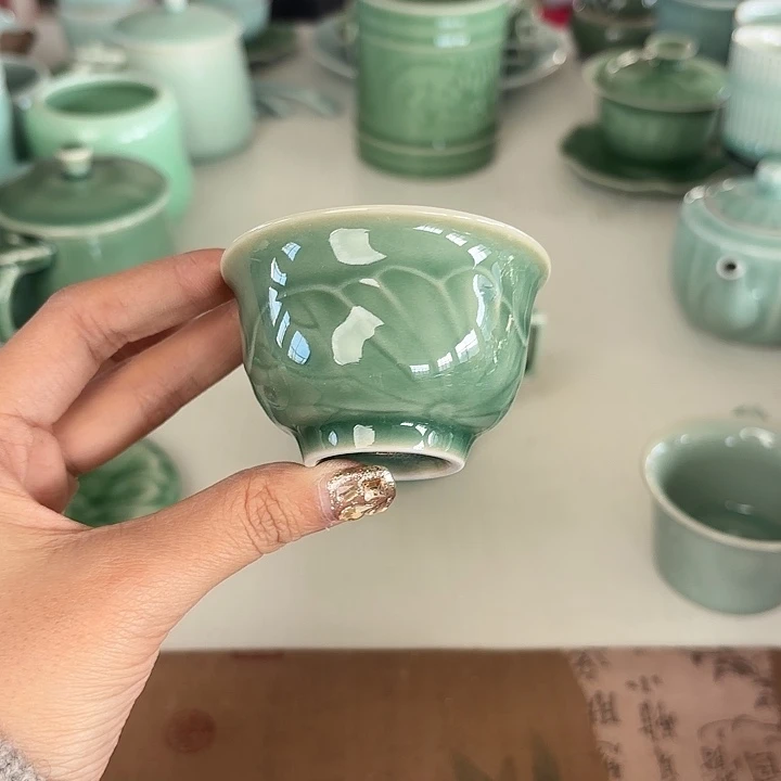 龙泉云间青瓷小米茶器