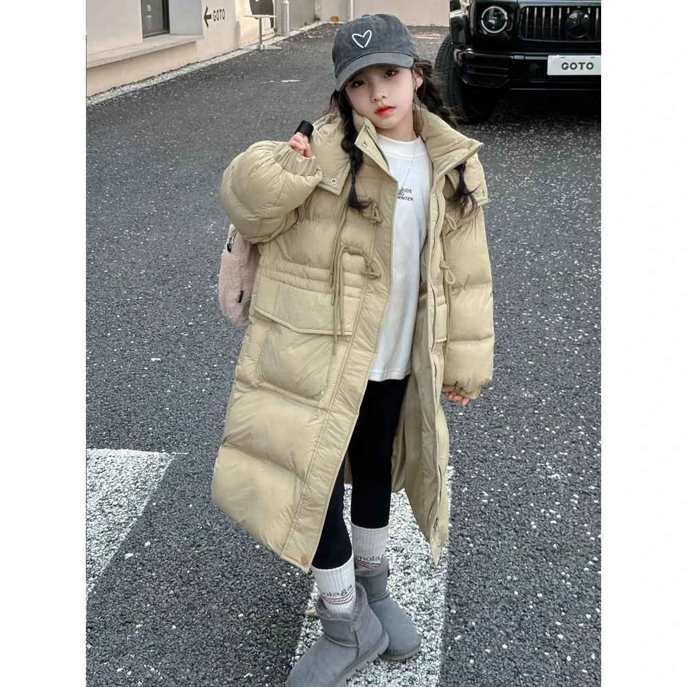 奥莱正品2026冬季儿童白鸭羽绒冬季长过膝式夹克