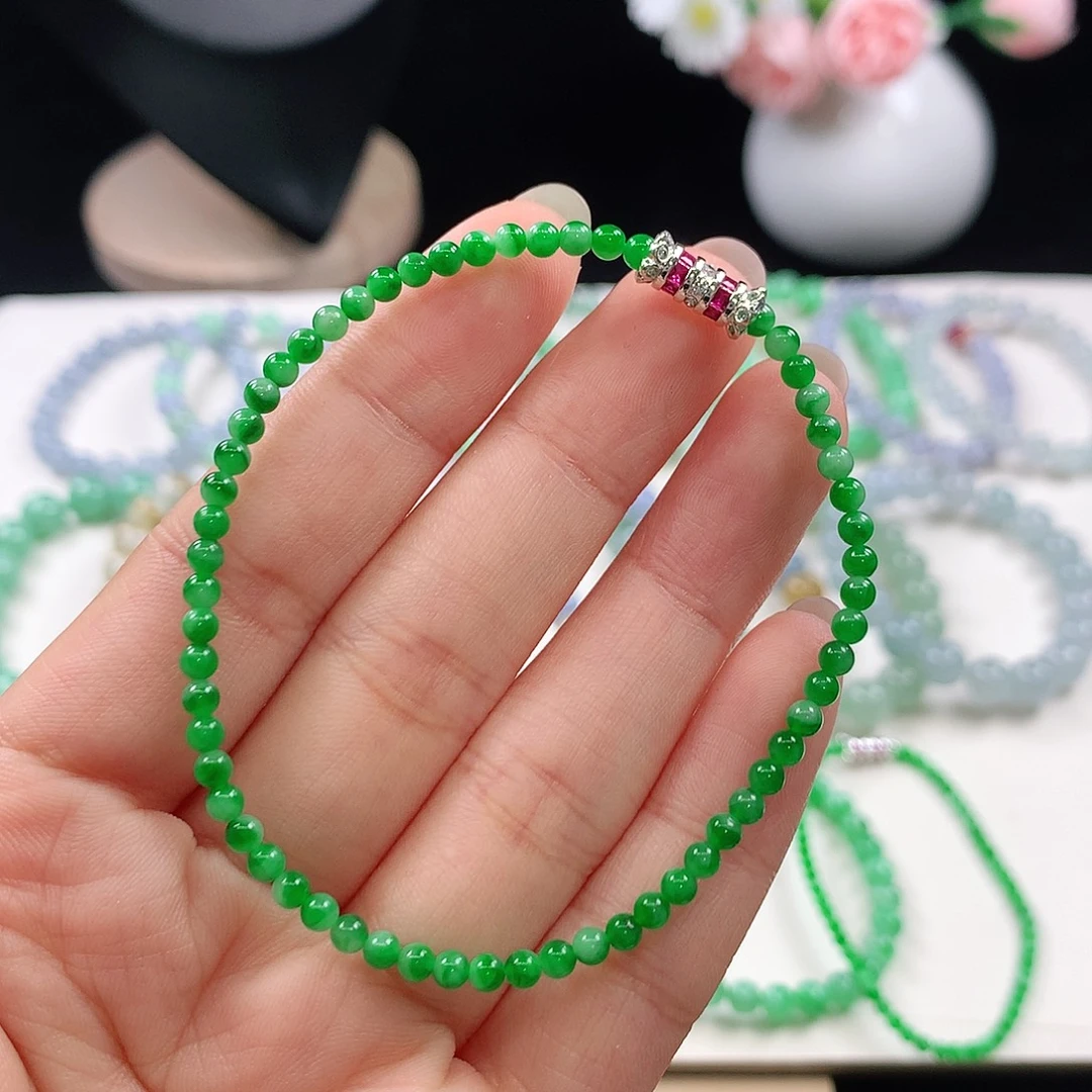 翡翠未镶嵌手链3mm