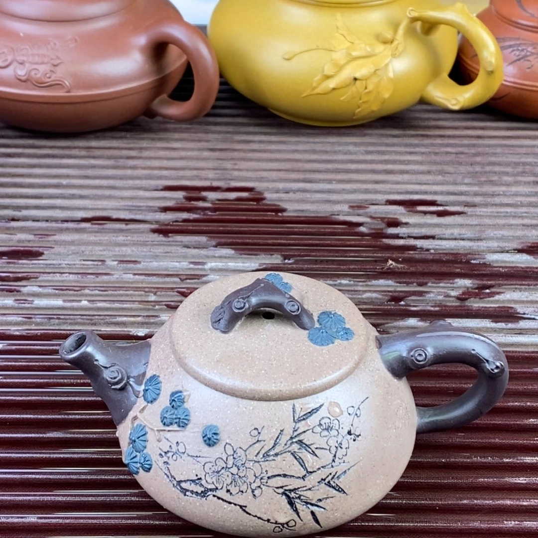 紫砂茶壶白31 平盖石瓢