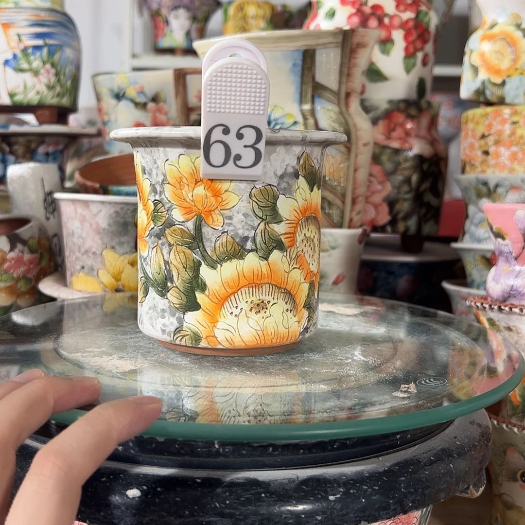 景德镇手绘花盆幸运花盆
