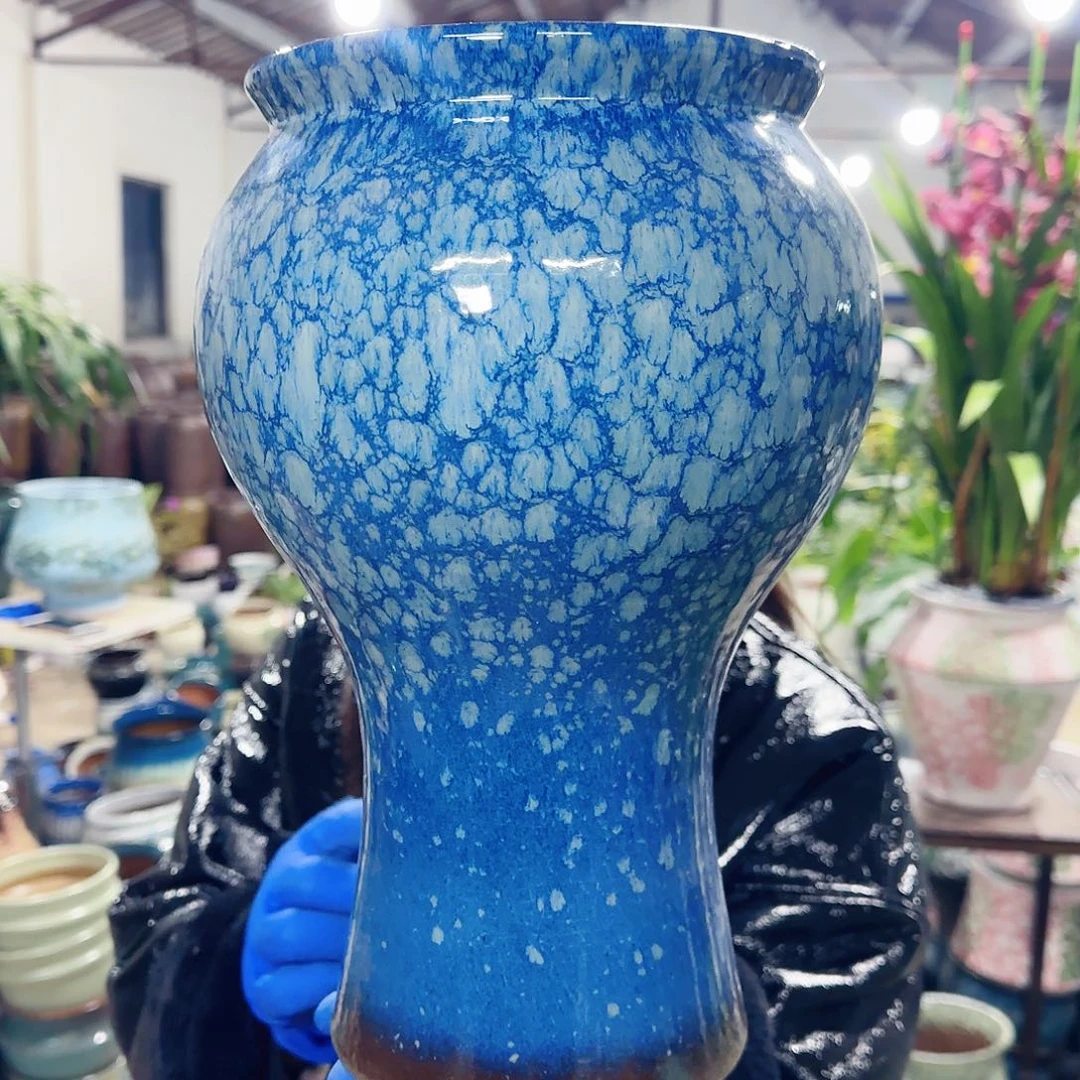 紫砂花盆高32口17